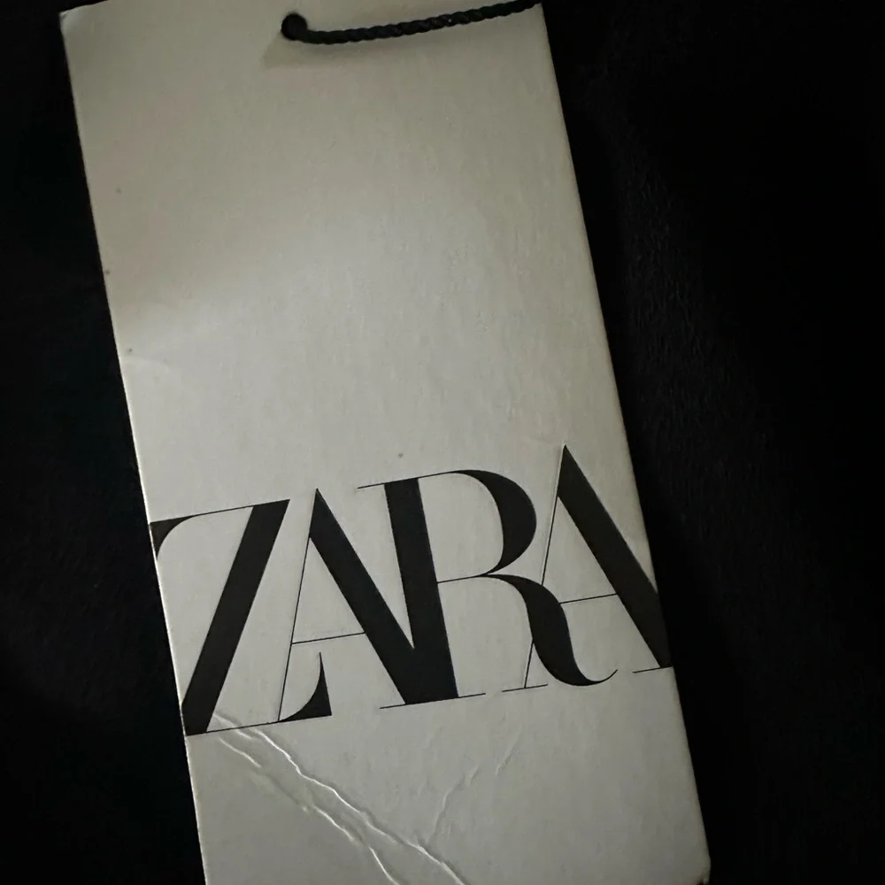 Zara Black Boatneck Draped Asymmetric Hem Long Sleeve Blouse - Picture 6 of 7